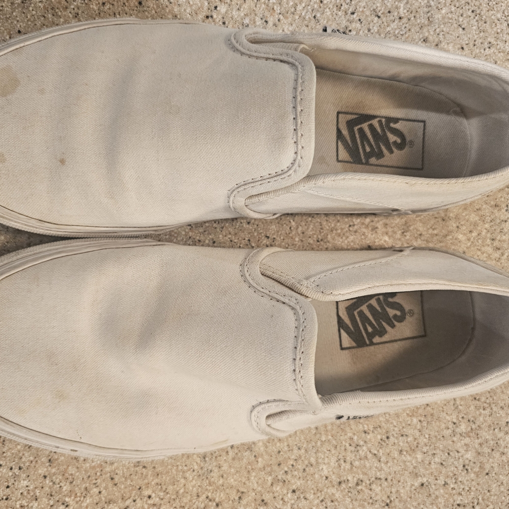 Vans Classic Slip-On White Canvas Sneakers